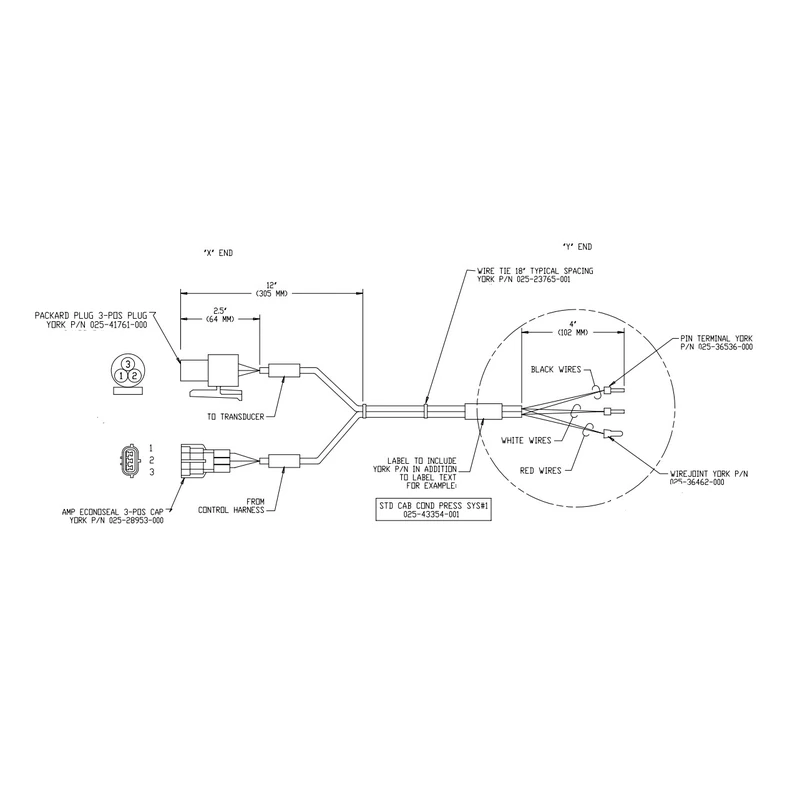 025-43354-002 - Harness Condenser Fan VFD Signal System by York