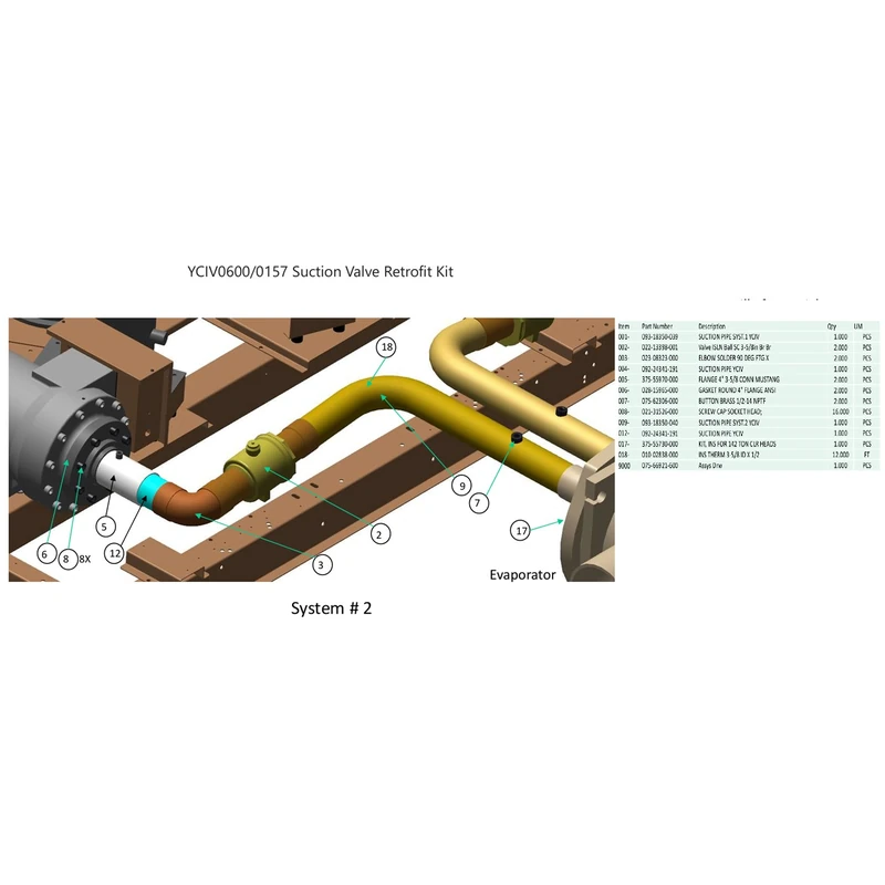 375-66924-600 - Suction Valve Retrofit Kit by York