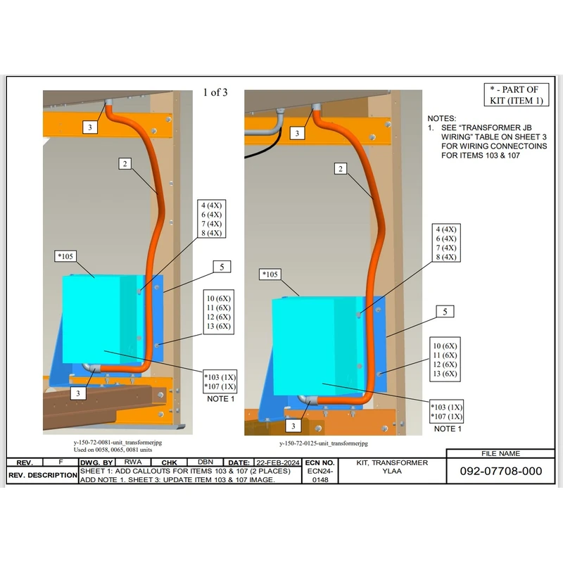 392-07708-001 - Control Transformer Kit by York