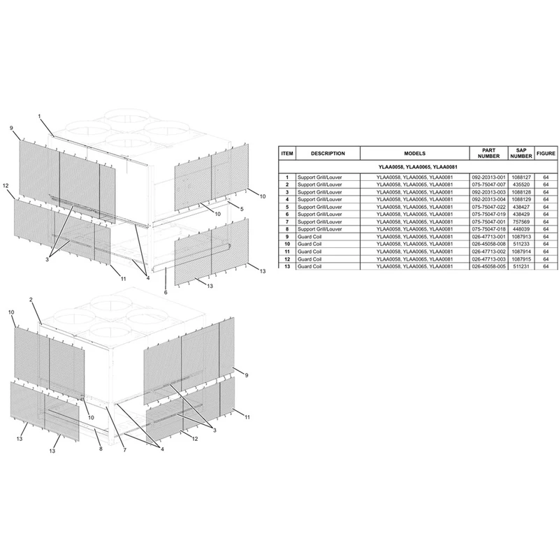 475-91492-301 - Grill Full YLAA Kit by York