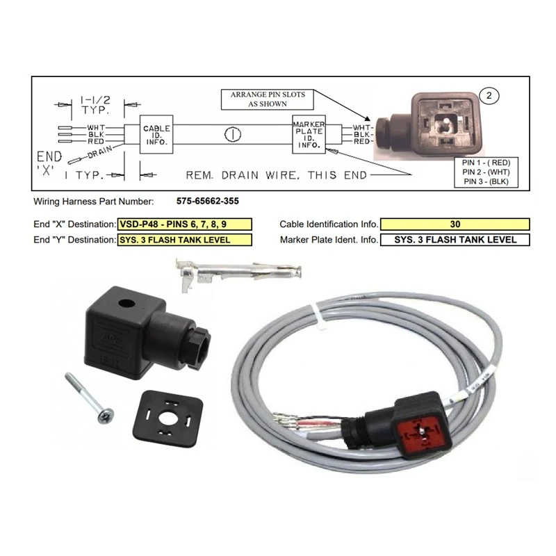575-65662-355 - Harness Yciv System 0.3 Flash Tank by York