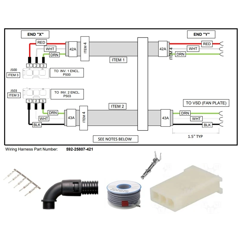 592-25807-421 - Harness Fan Invrtr to Microanalog by York