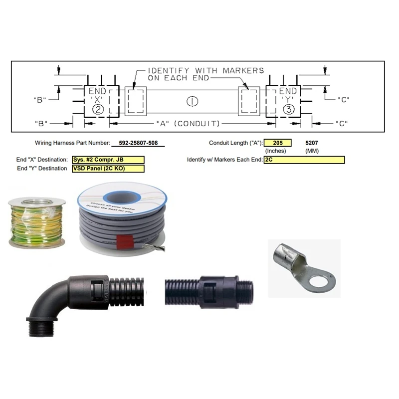 592-25807-508 - Compressor Harness 2 C Yvfa by York