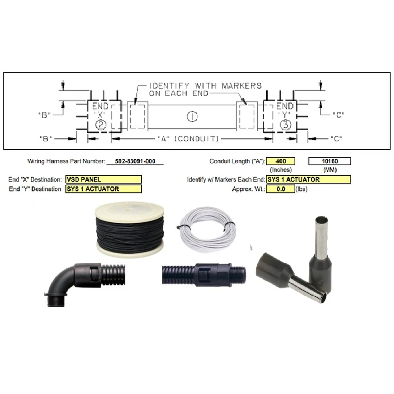 592-83091-000 - Harness YVAA Ssv Actuator by York