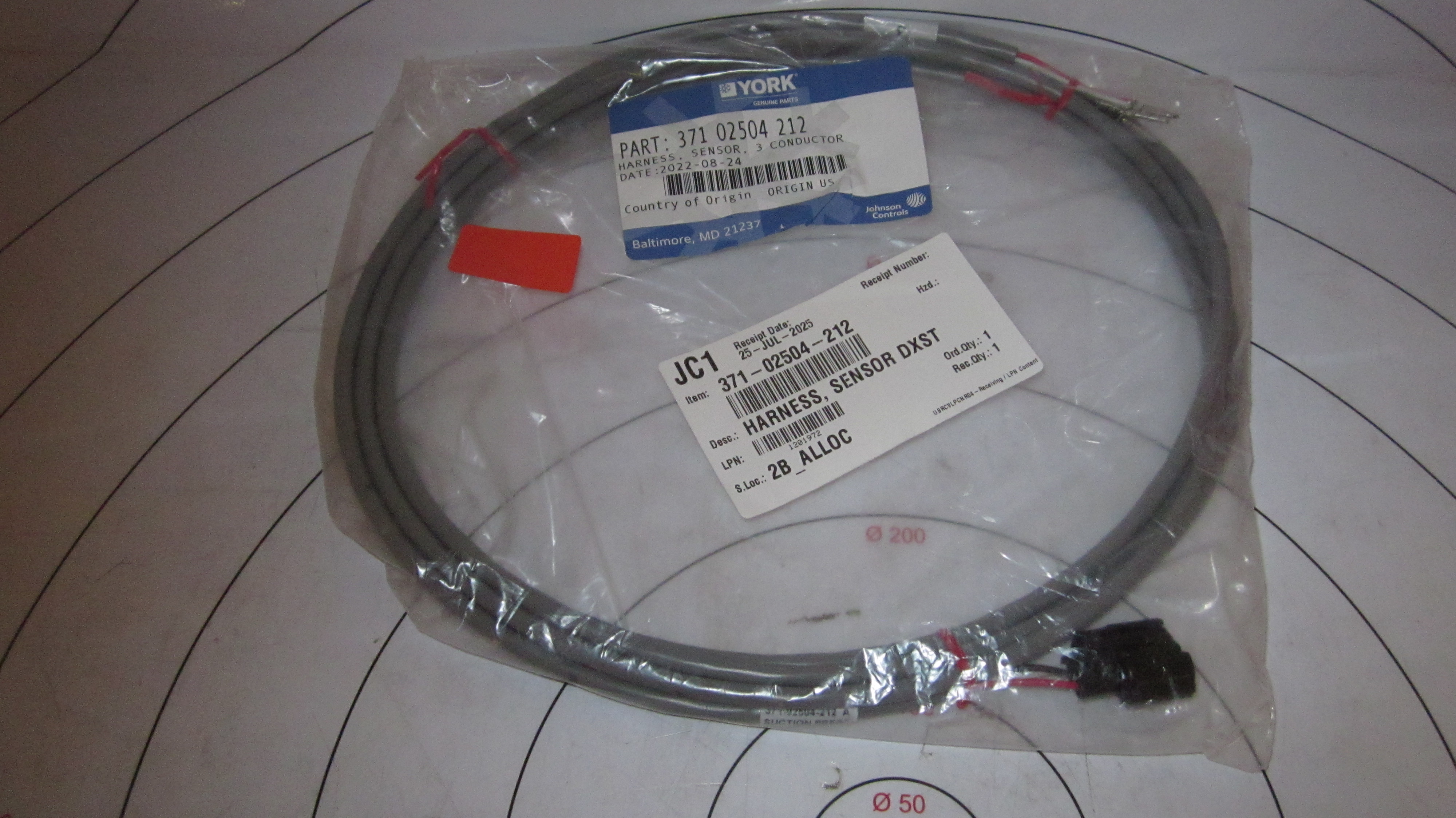 371-02504-212 - Suction # Sensor Harness by York