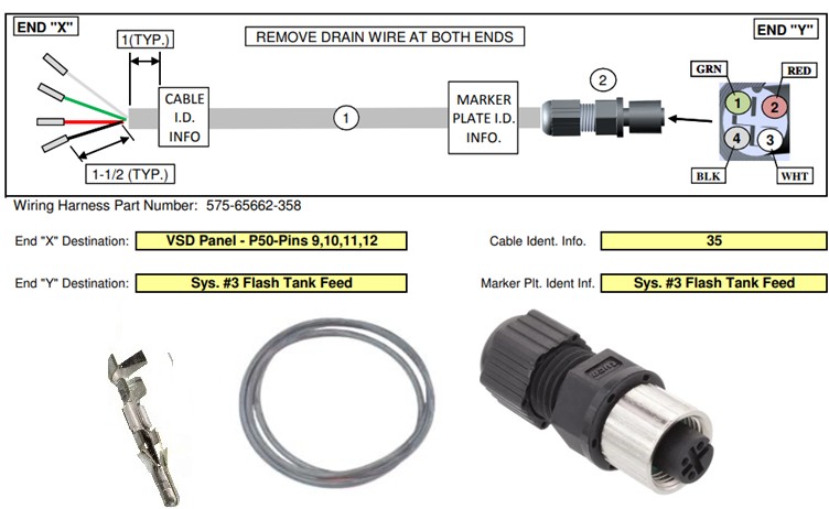 575-65662-358 - Harness 4 Conductor Sensor by York