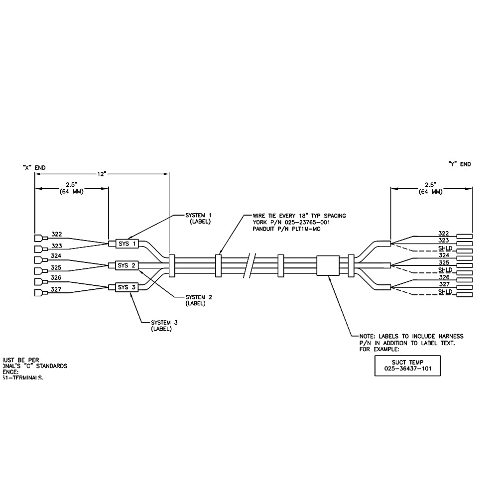 025-36437-001 - Harness YPAL Suction Temperature by York