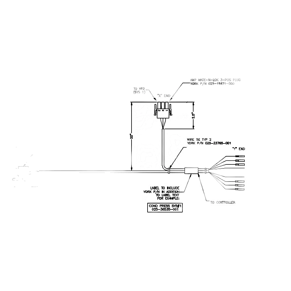 025-42043-001 - Harness Frig Pressure-Transformer/IPU System 2 by York