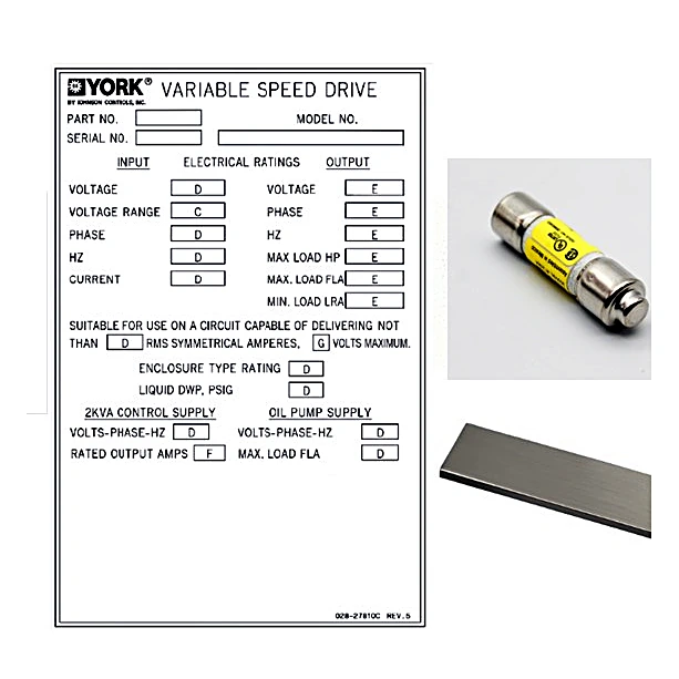 327-04225-005 - Fuse Kit 4 Amp 500 Volts by York