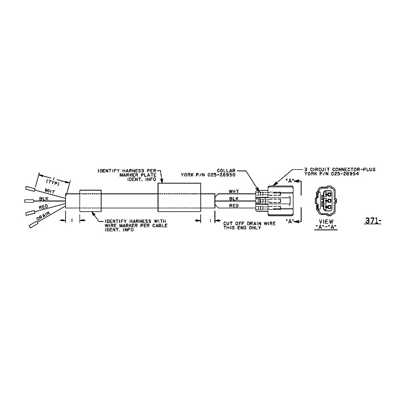 371-01226-232 - Harness Sensor Suction No by York