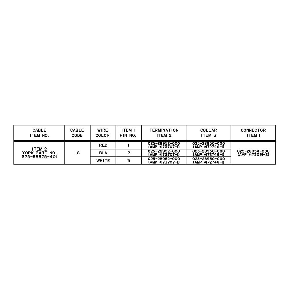375-58375-402 - Harness System Wiring YK by York