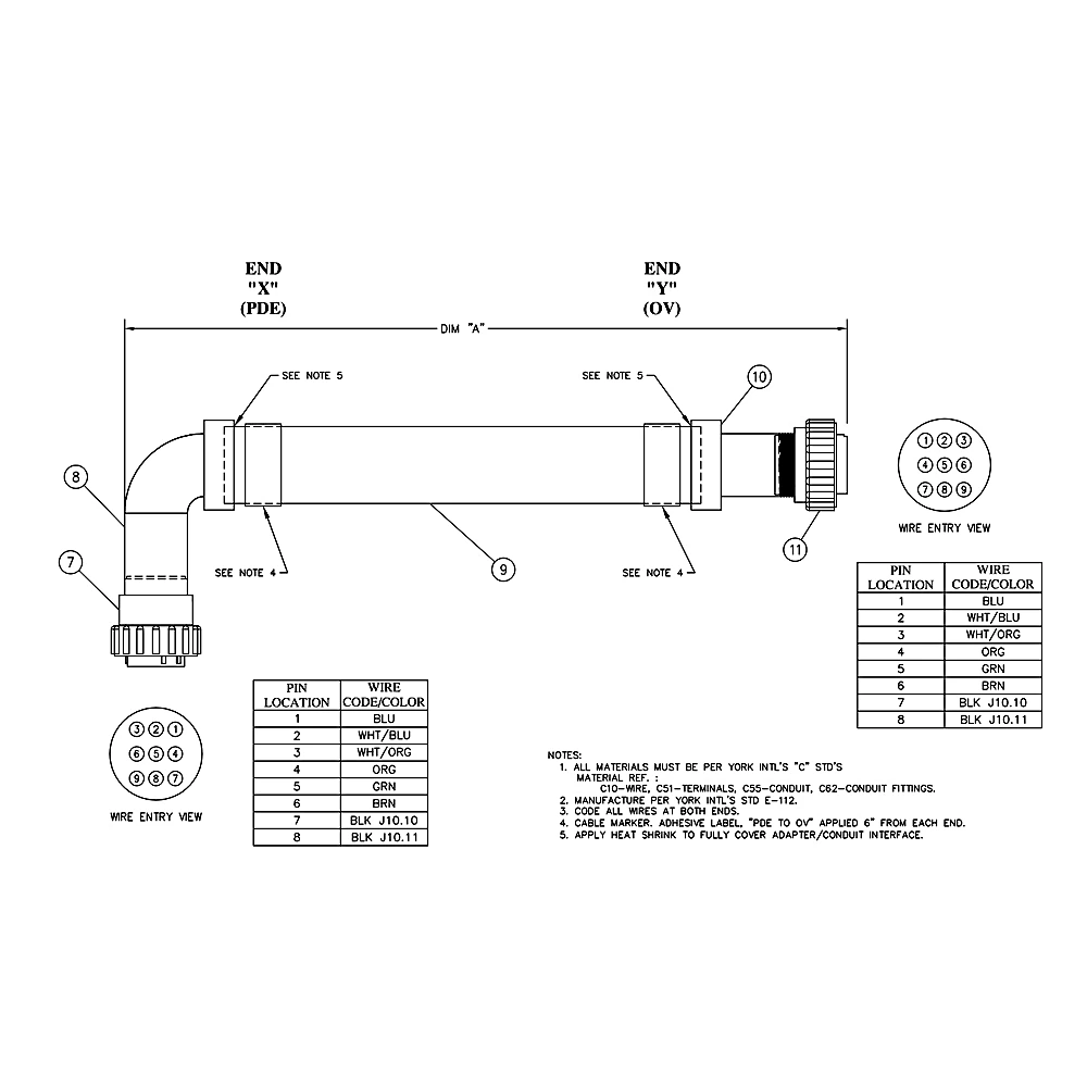 392-77632-148 - Harness YMC2 M6 Pde to OV by York