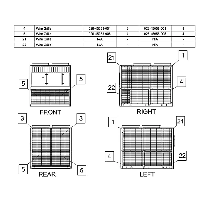 475-75917-102 - Grill Kit, / Louver YLAA by York