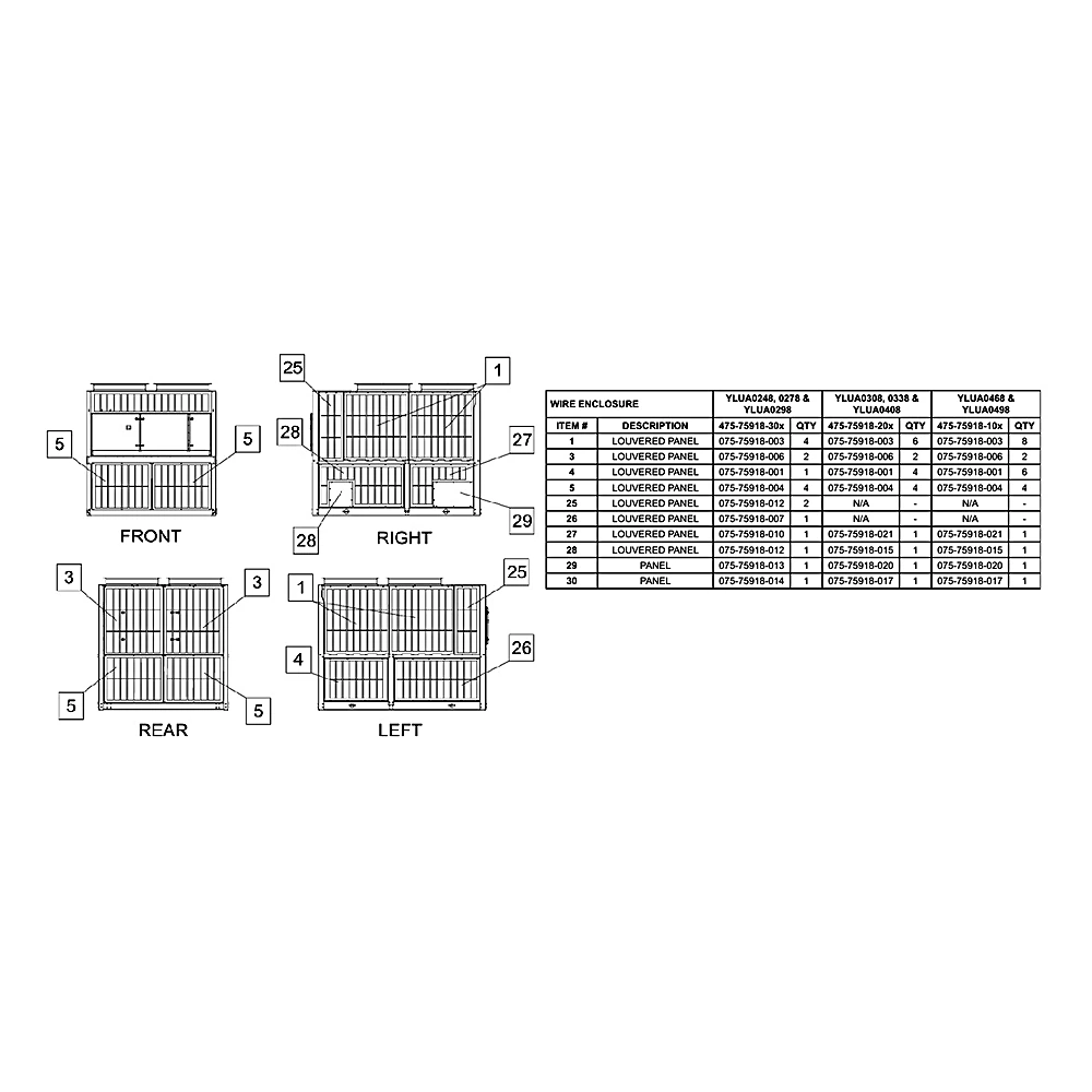 475-75917-303 - Grill/Louver YLAA Kit by York