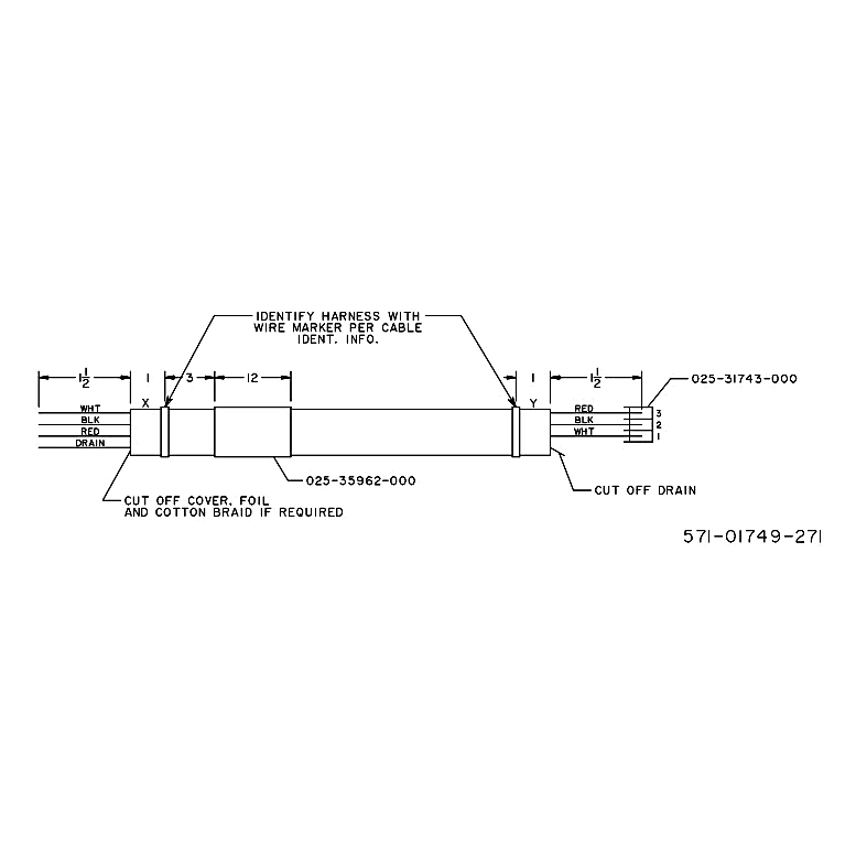 571-01749-271 - Harness, Shielded Cable, 790 HP VSD by York