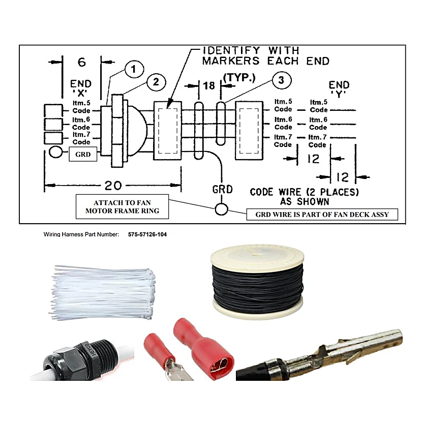 575-57126-104 - Harness Fan 4 Jb to Power Panel 11 M by York