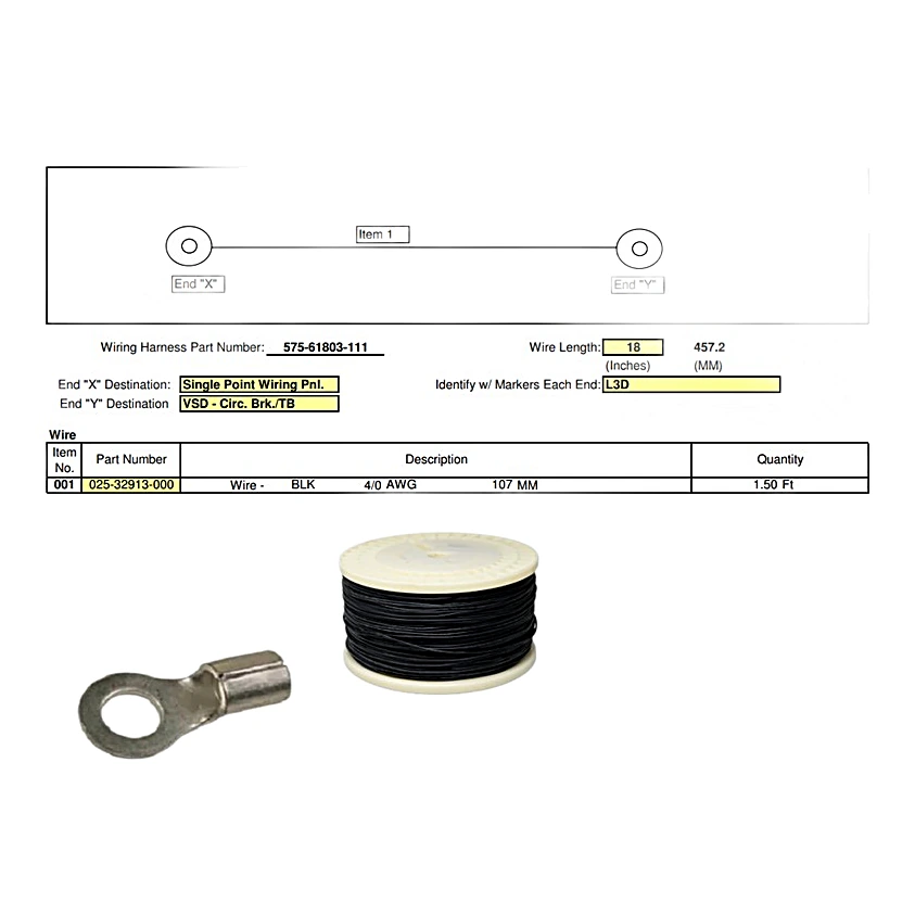 575-61803-111 - Harness Single Pt Wiring Panel to by York