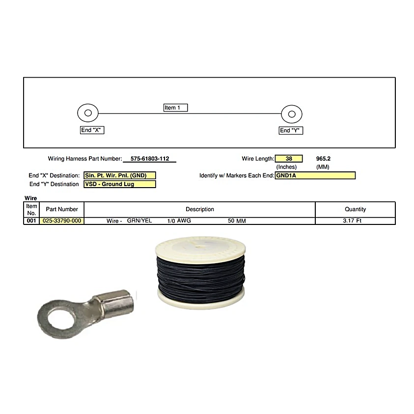 575-61803-112 - Harness Single Point Wiring Panel by York