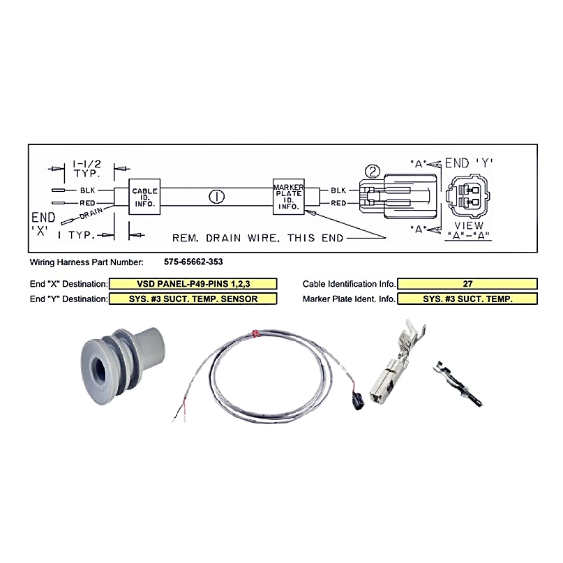 575-65662-353 - Harness 2 Conductor Sensor by York
