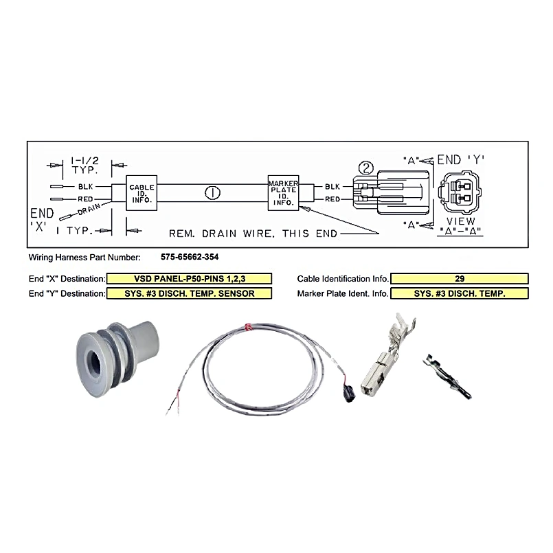 575-65662-354 - Harness 2 Conductor Sensor by York