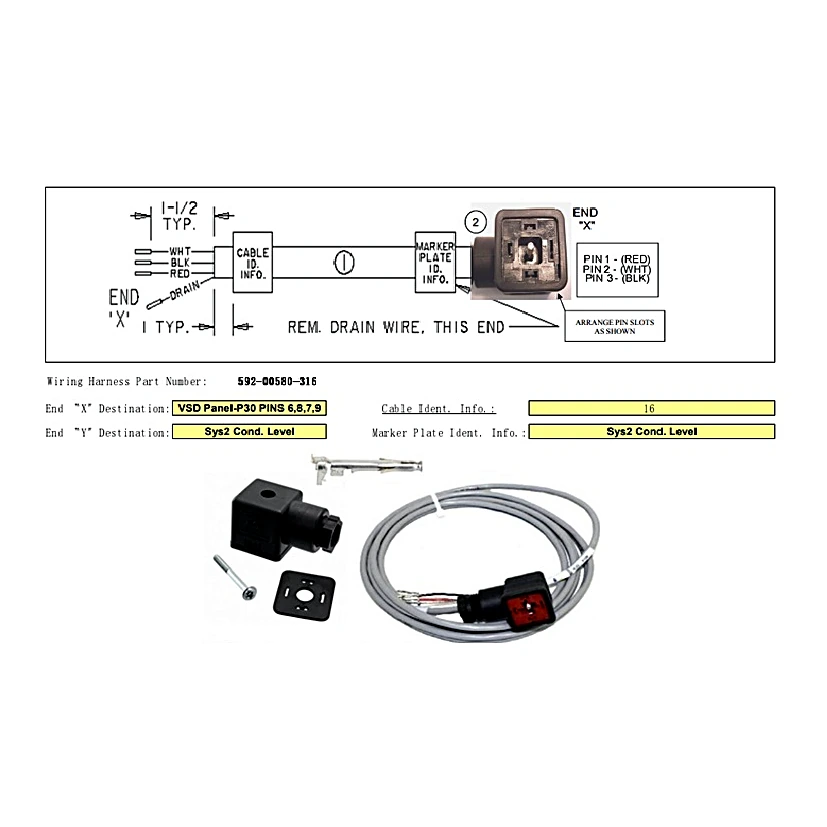 592-00580-316 - Harness System 2 Condenser Level by York