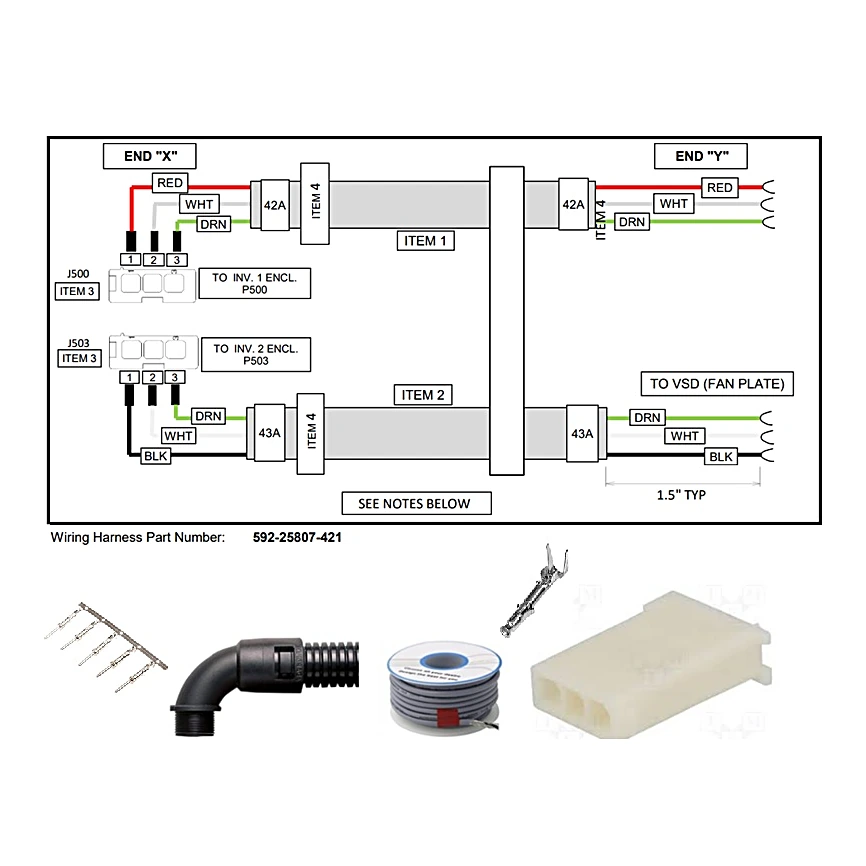 592-25807-421 - Harness Fan Invrtr to Microanalog by York