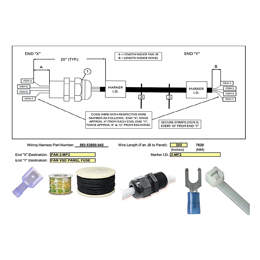 593-53800-842 - Harness Fan 2-Mf 2 to Fan VSD Panel by York