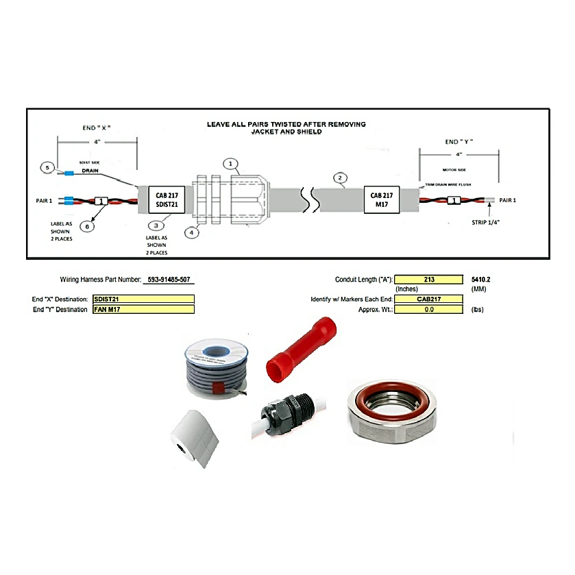 593-91485-507 - YVAM FAN2-M7 Signal Cable by York