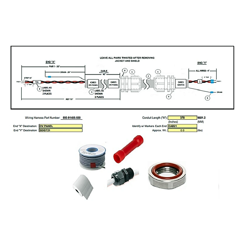 593-91485-550 - YVAM OV to SDIST21 Cable, CAB21 by York