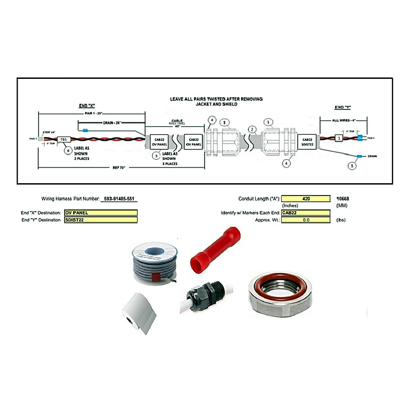 593-91485-551 - YVAM OV to SDIST22 Cable, CAB22 by York